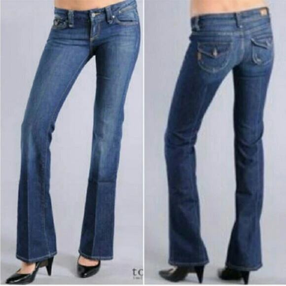 Paige Pico Lowrise Bootcut Women's Size 16w Medium Blue Wash Jeans - Picture 1 of 6